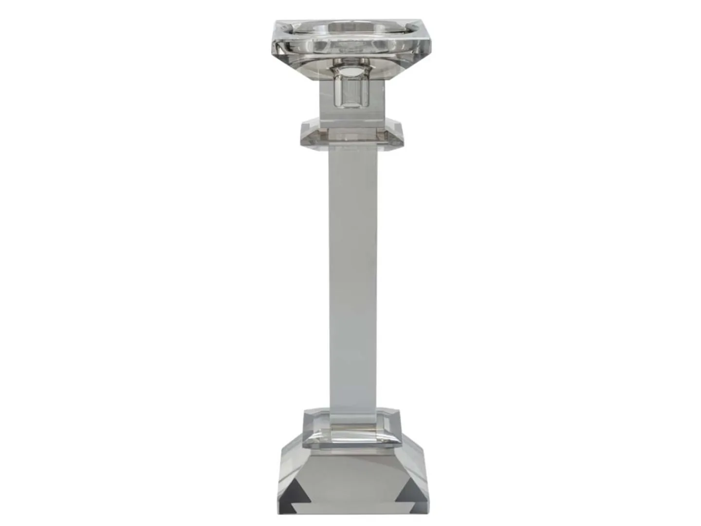 Abhika Kerzenständer Kristallglas Grau H: 29 cm | Schubiger Möbel