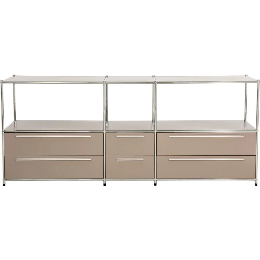 Sideboard Cubo Taupe, Silber Metall B 191 H 80 cm - Möbel Konfigurator: Traummöbel individuell zusammenstellen
