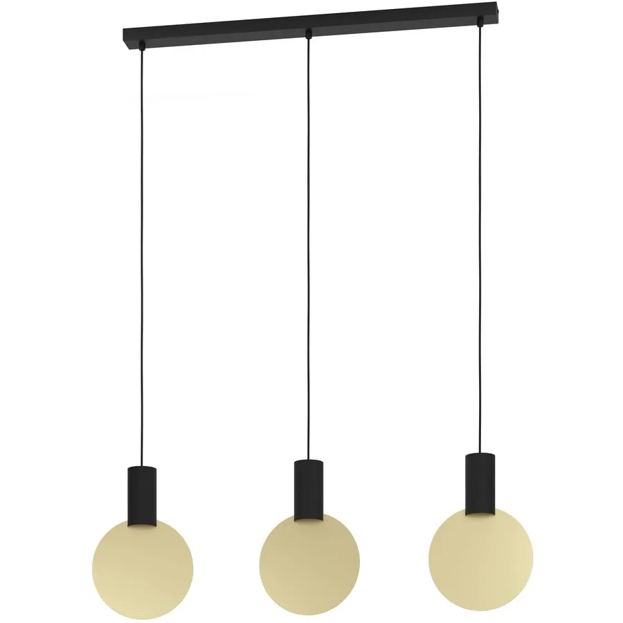 Eglo Pendellampe Sarona Gold/Schwarz Stahl 5 cm 110 cm - Farbe: schwarz-gold - LED - LED Energiesparlampen