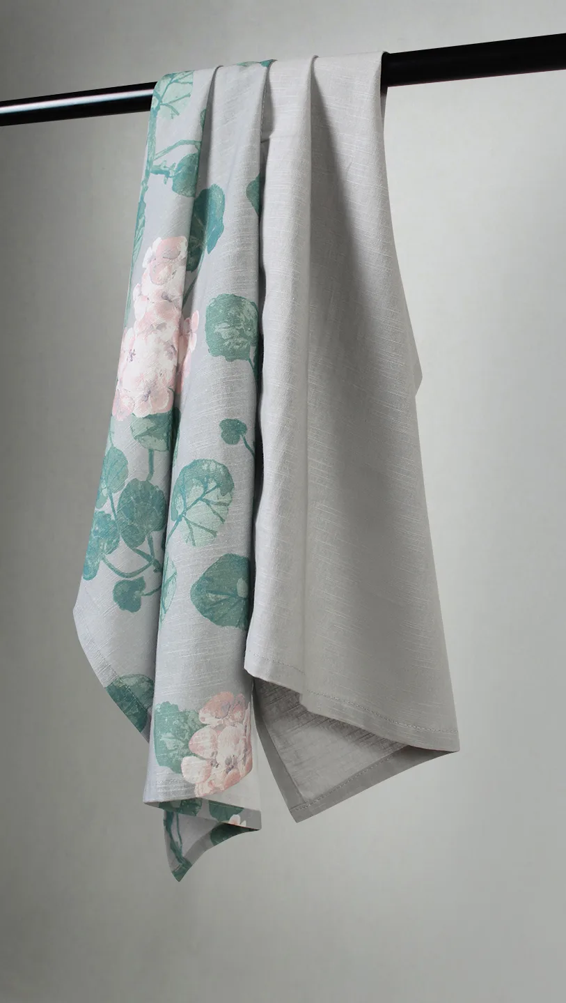 Kjøkkenhåndkle 2-pak - Amara (grå/rosa) (Størrelse: 50 x 70 cm)