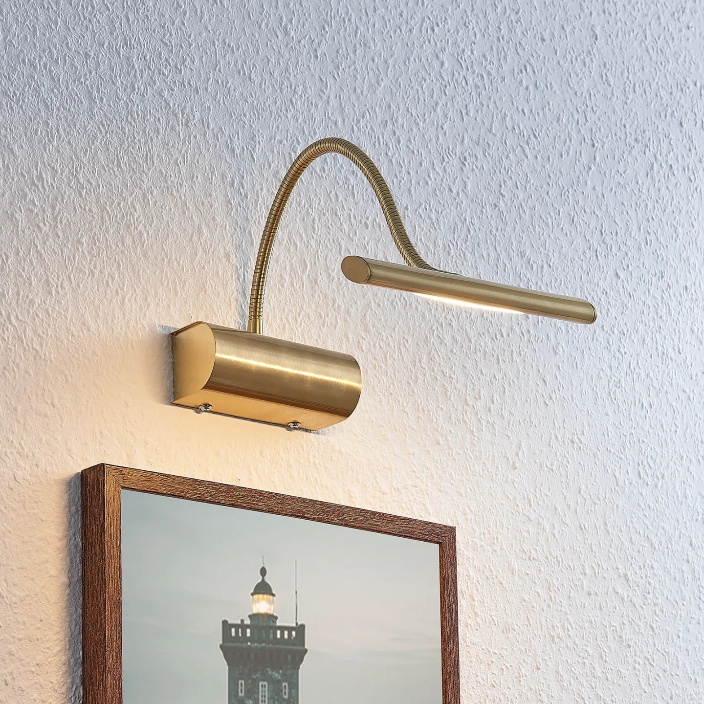 Rakel LED Wandleuchte Brass - Lindby - Wohnzimmer - Modern - Metall - Einflammig