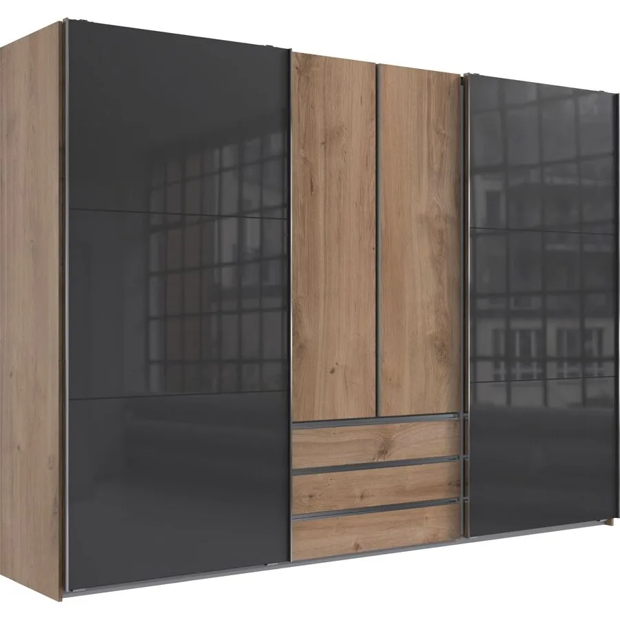 Kleiderschrank Macias Plankeneiche Holzwerkstoff B 300 cm