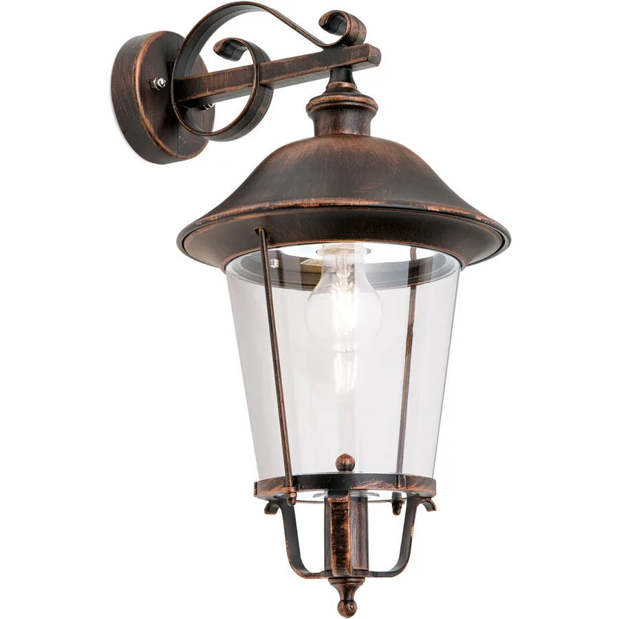 Wandlampe aussen Kenzo Kupfer/Schwarz 32 cm - Farbe: schwarz/kupfer - Material: Siluminguss