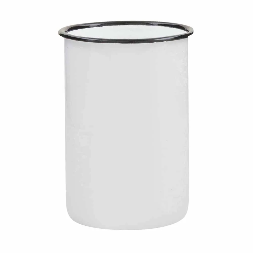Tandborstmugg vit emalj