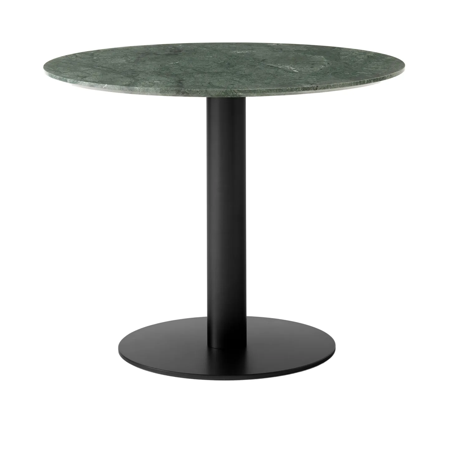 &Tradition - In Between Dining Table SK11 Ø90 H73 cm Matt black center base Marble Verde Guatemala - Matbord - Sami Kallio - Grön - Metall/Sten