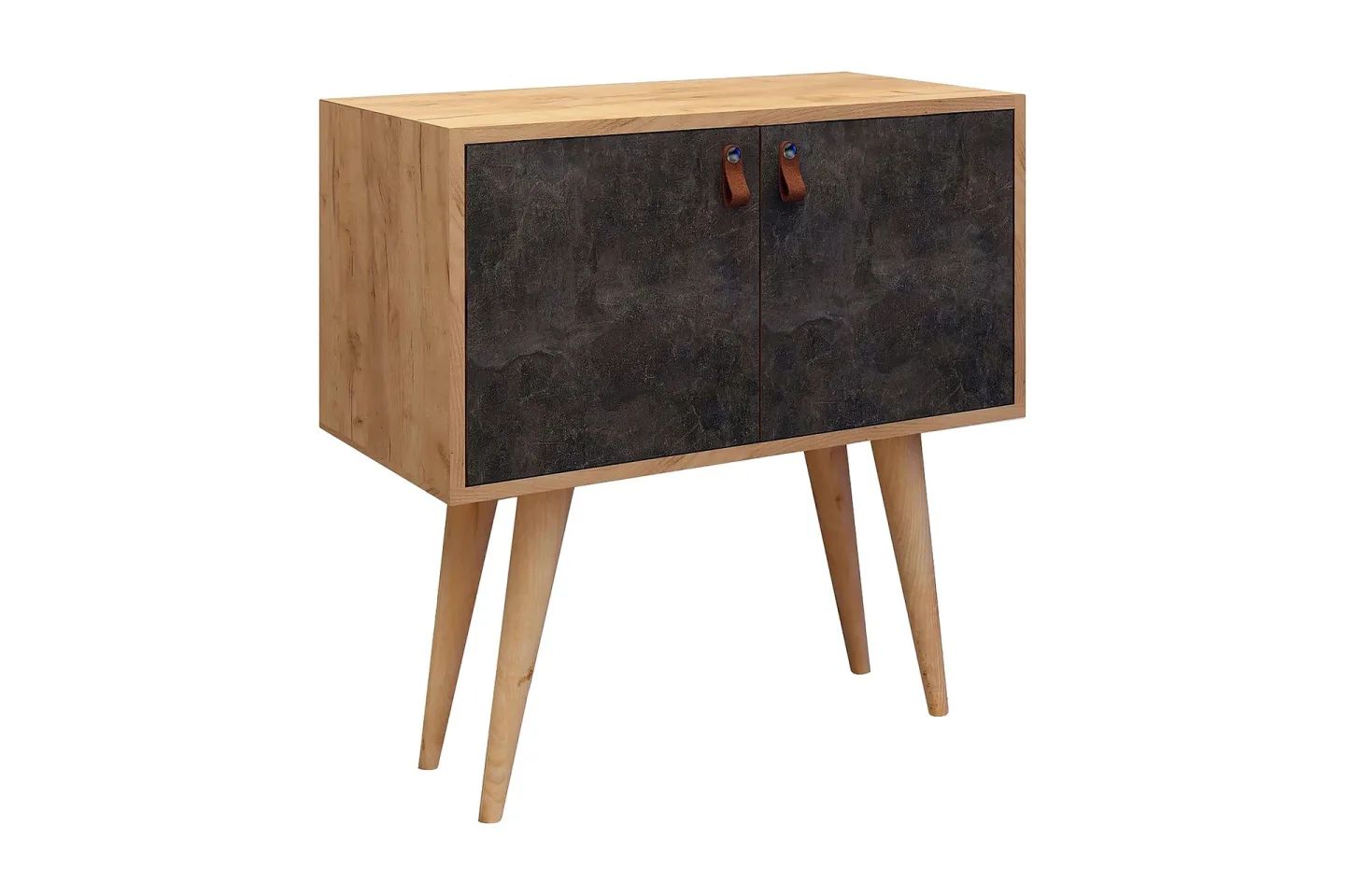 Mod Design Sideboard Läderbeslag - Grå/Trä