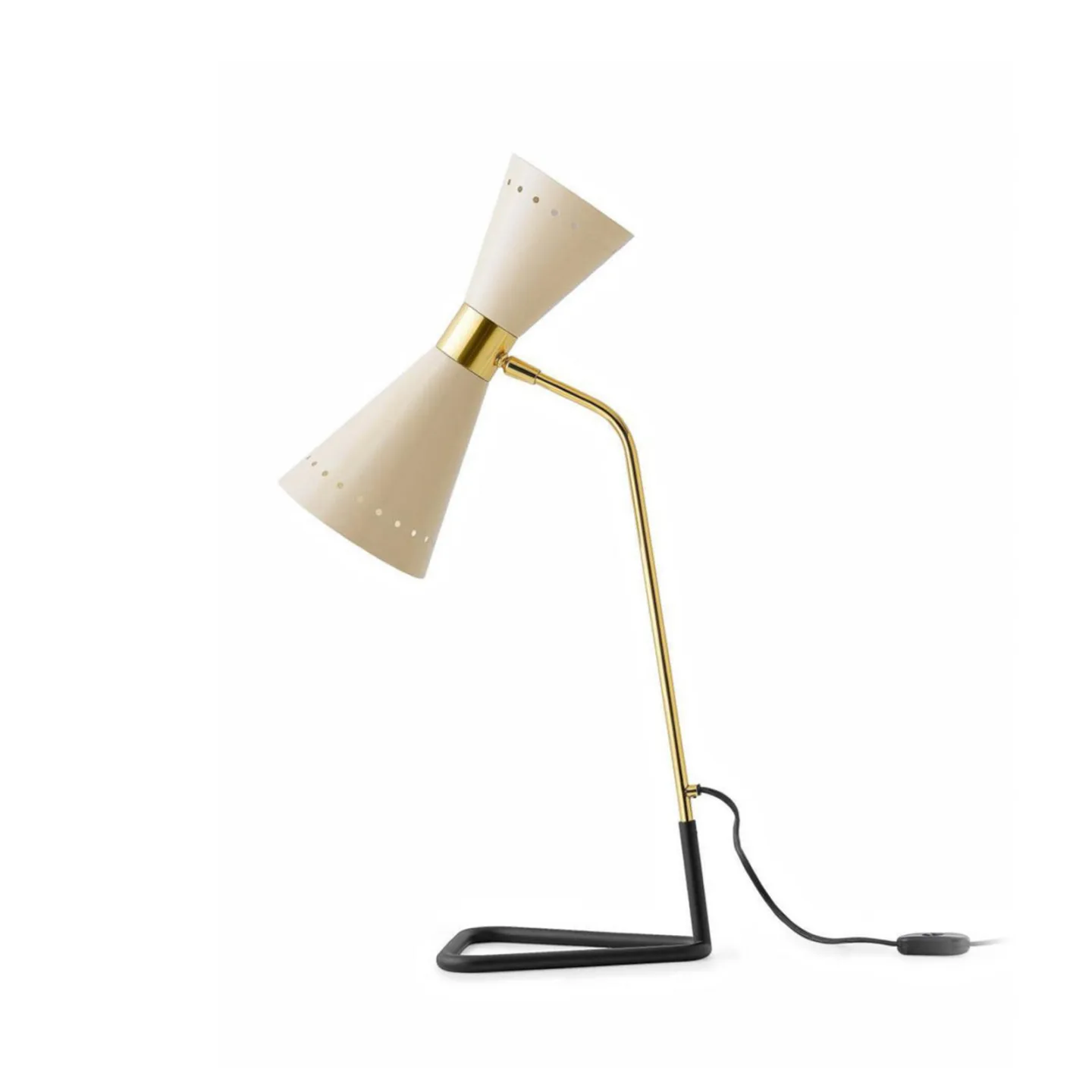 Megafono bordlampe elfenbensfarvet, 62 cm, metal - Stilnovo - Stue - Design - Med skærm