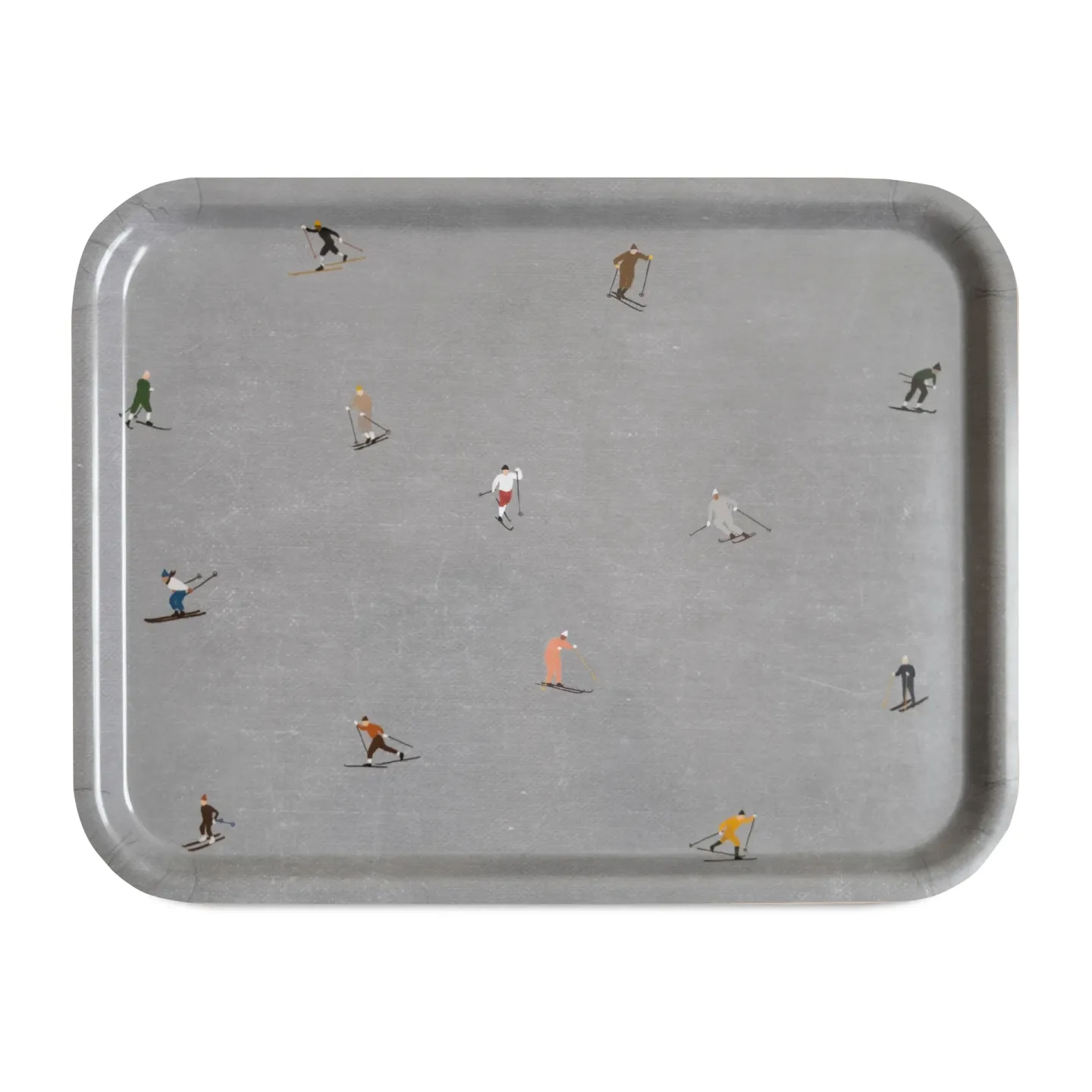 Fine Little Day Skiers bricka 33x43 cm Grå