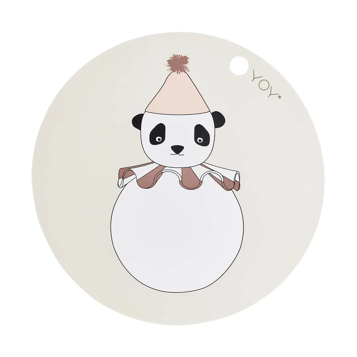 OYOY Panda Pompom Tischset Ø39 cm Offwhite
