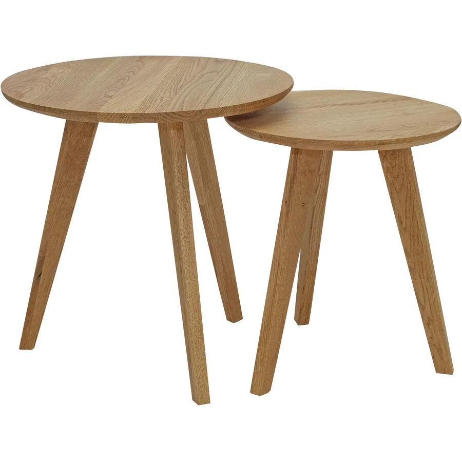 Beistelltisch 2er-Set Uma natur geölt Wildeiche B 40 H 45 cm