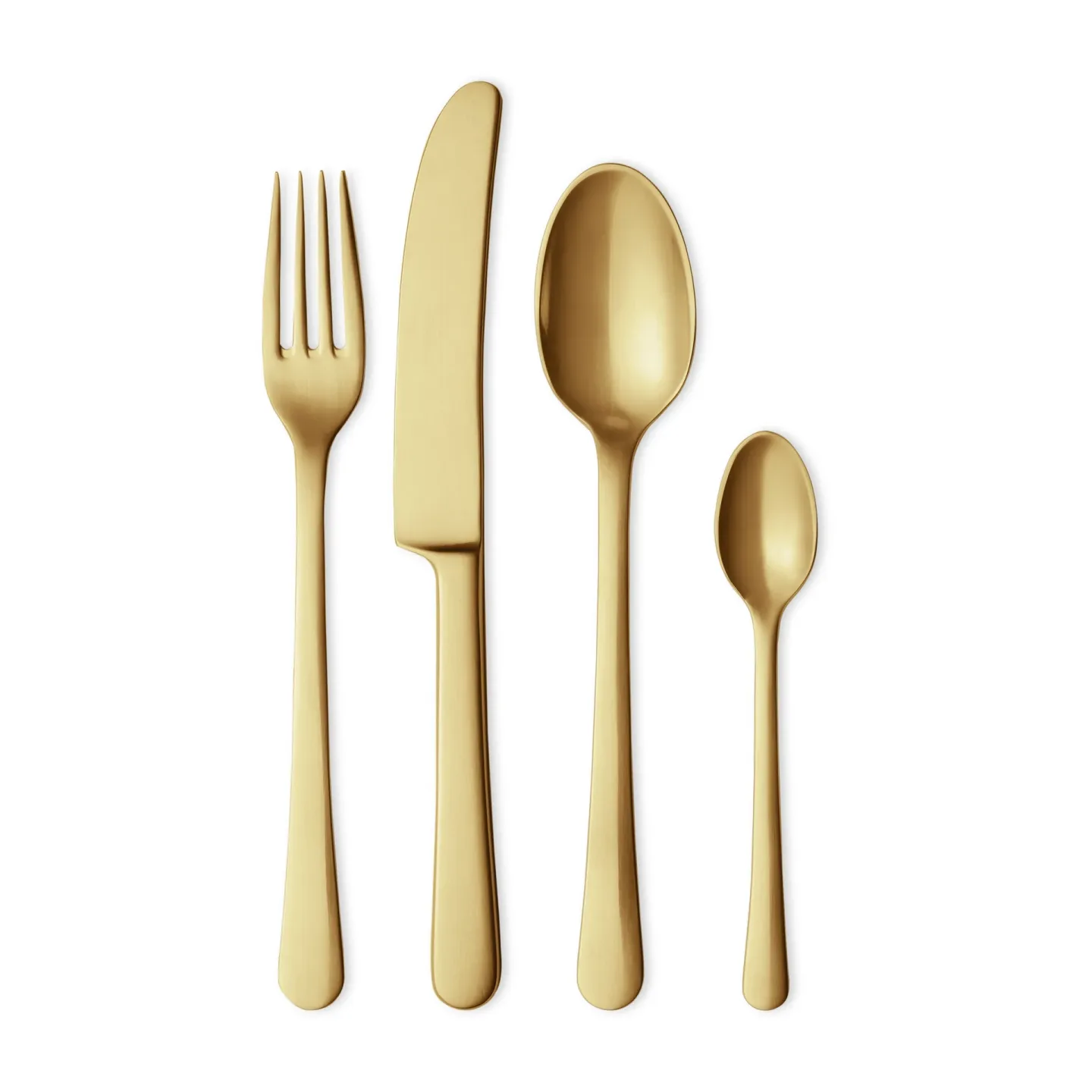 Georg Jensen Copenhagen Geschenkset Besteck 4 Teile Matt gold