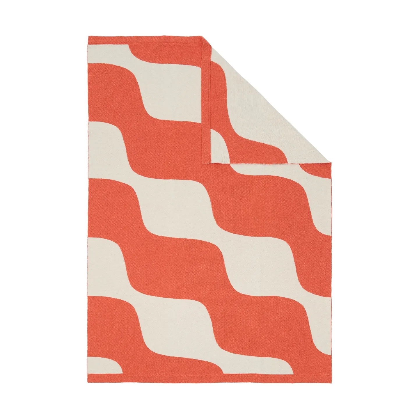 Marimekko Taifuuni Decke Off white-orange red, 140x180 cm