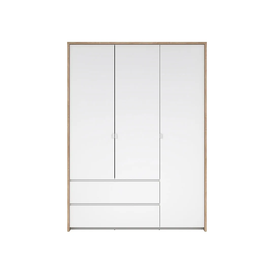 Next Kleiderschrank 3 Türen 2 Schubladen 149x200cm weiß Hochglanz.