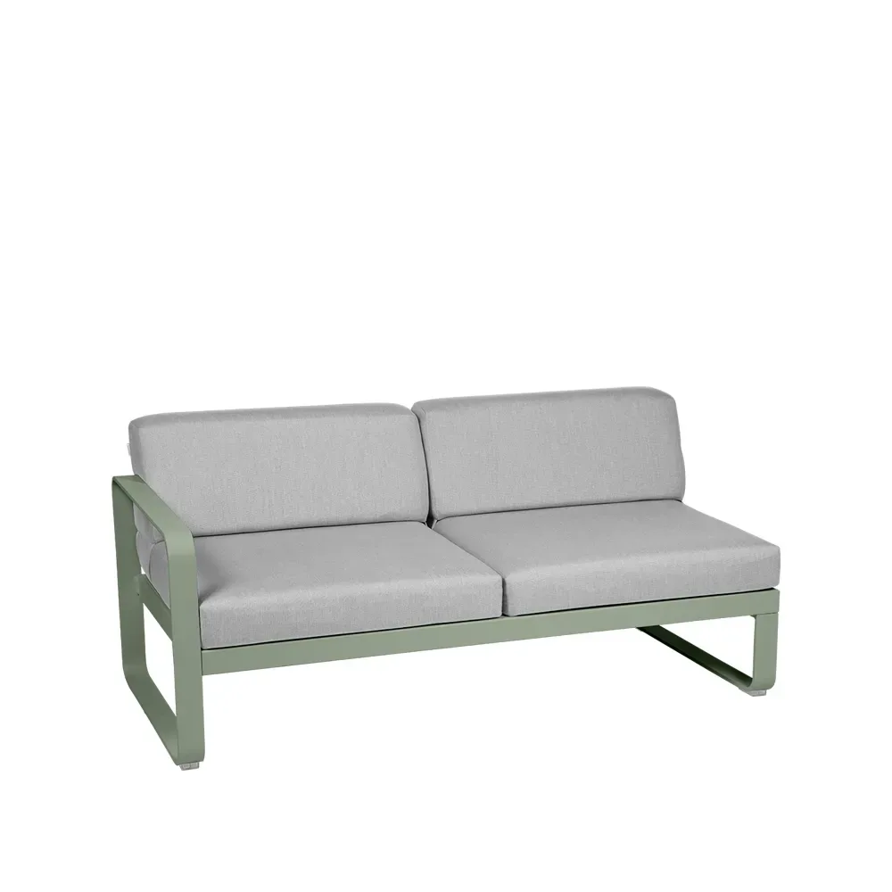 Fermob Bellevie Left modulsoffa 2-sits Cactus (grön), flannel grey dyna