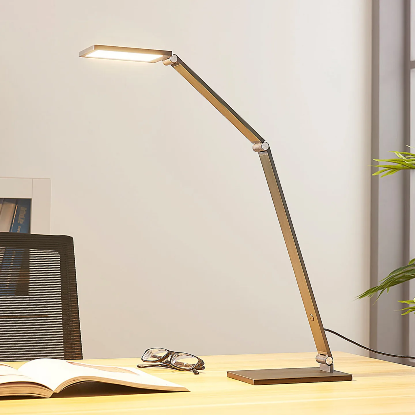 Mion LED Bordlampe Dim. Blue Grey - Lucande - Kontor / arbejdsværelse - Moderne - Metal - Kantet