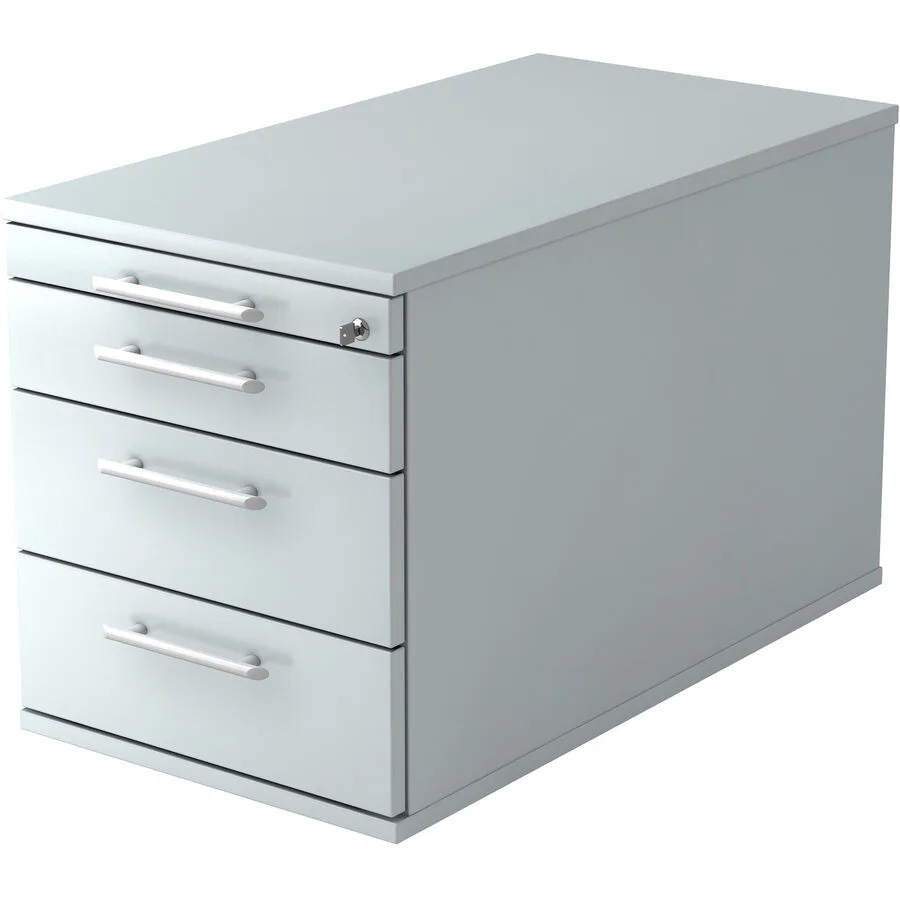 Rollcontainer Office grau/Aluminium gebürstet Holzwerkstoff B 42.8 cm H 51.2 cm