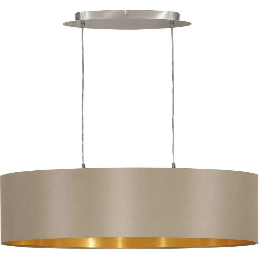 Eglo Pendellampe Maserlo Gold/Braun/Grau Stahl 78 cm 110 cm - Material: Stahl/Stoff - LED