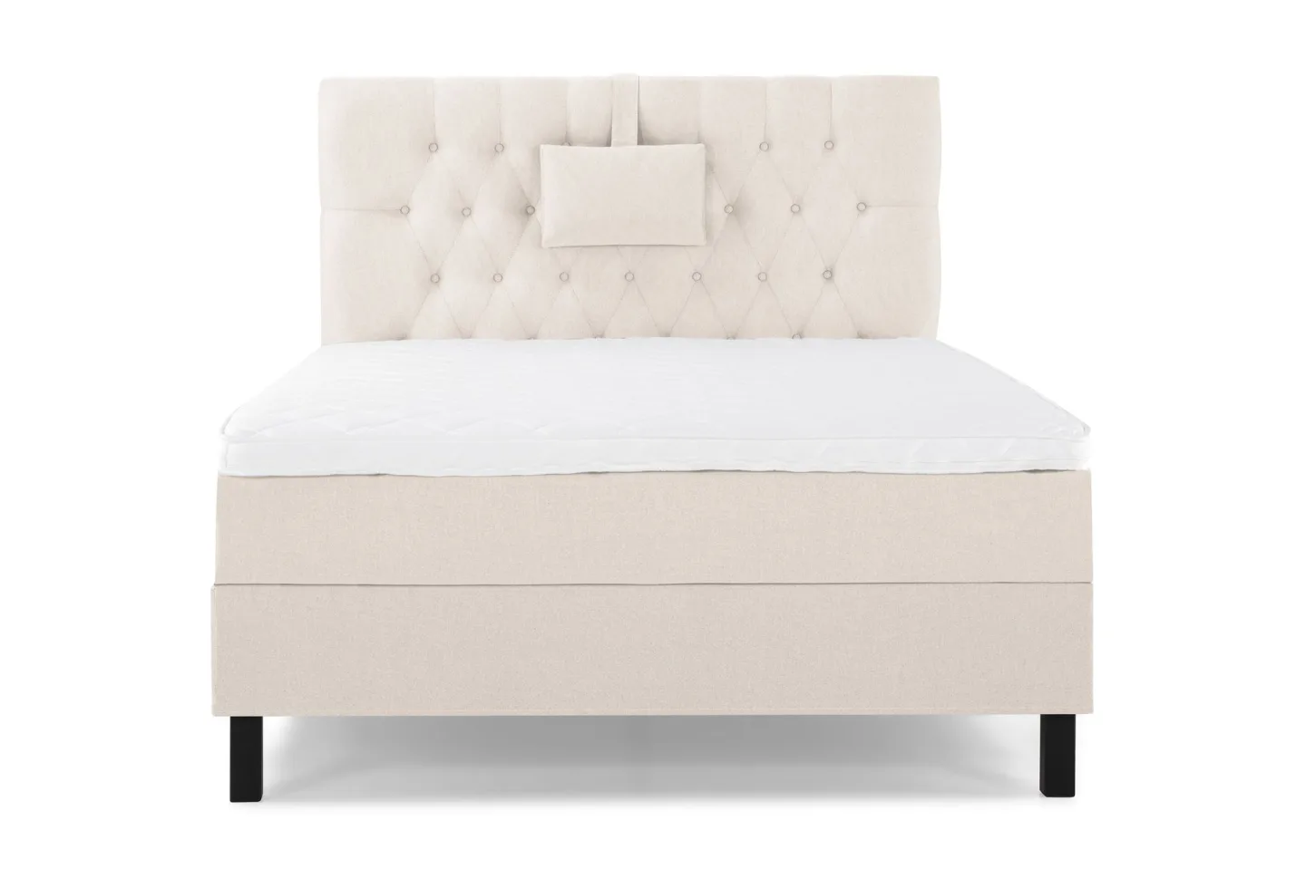 Lucky Komplett Sängpaket 120x200 Skum Diamant Sänggavel - Nackkudde Liten Beige