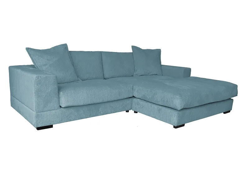 Ecksofa SUNNY Cord-Stoff hellblau