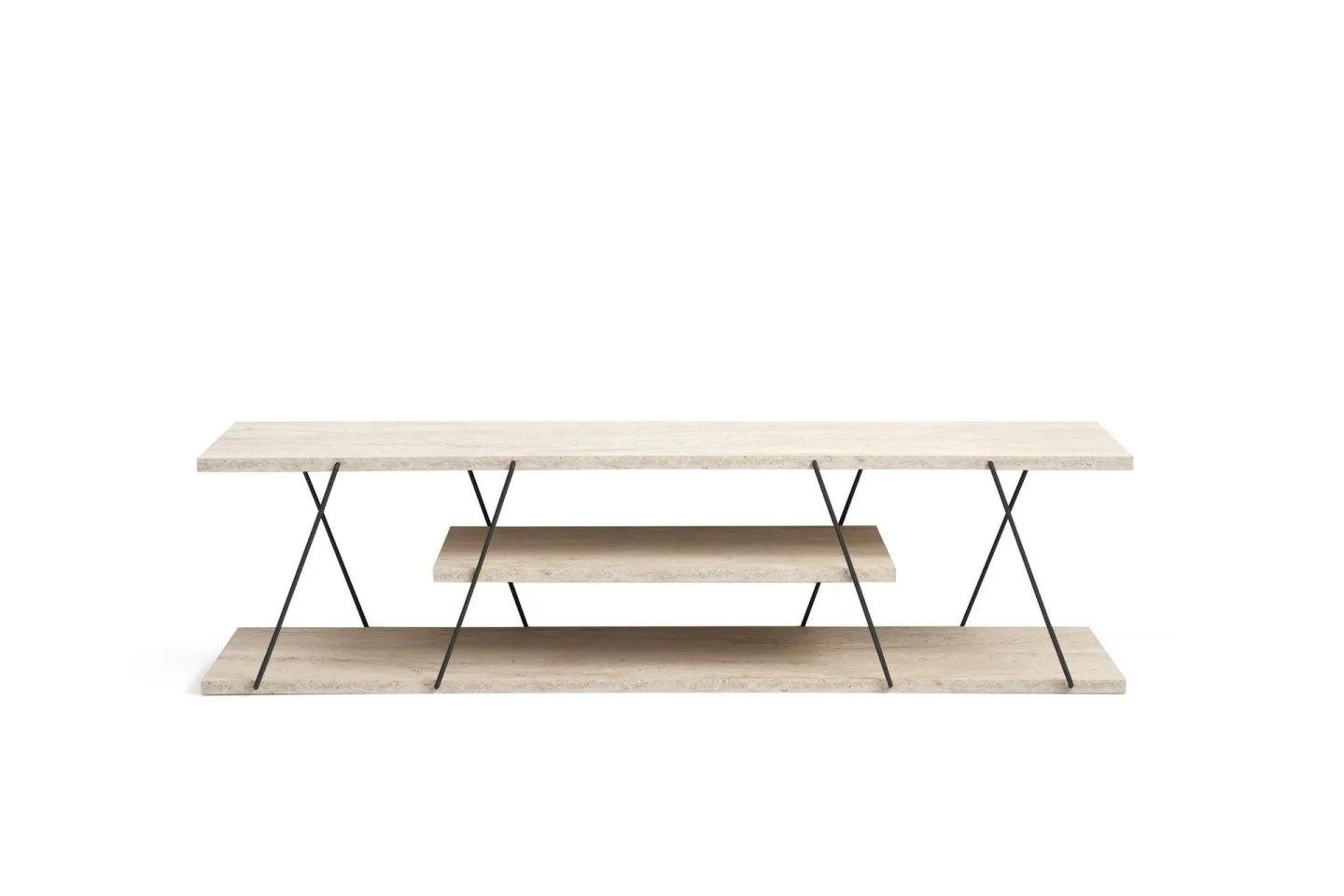 Canaz Tv-bänk 120 cm - Svart/Marmor