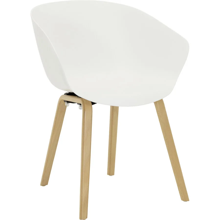 Schalenstuhl Dina Weiss Holz/Kunststoff 58.5 cm