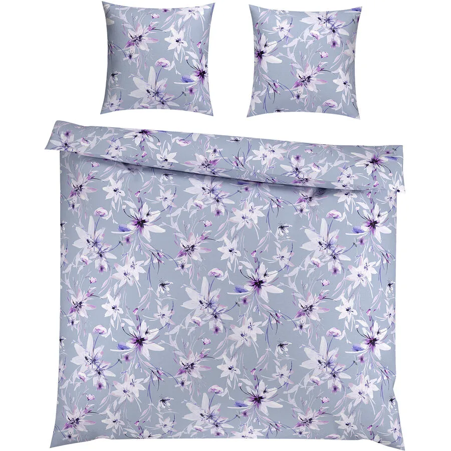 Bettwäschegarnitur Elisa Blau Baumwolle 200 cm