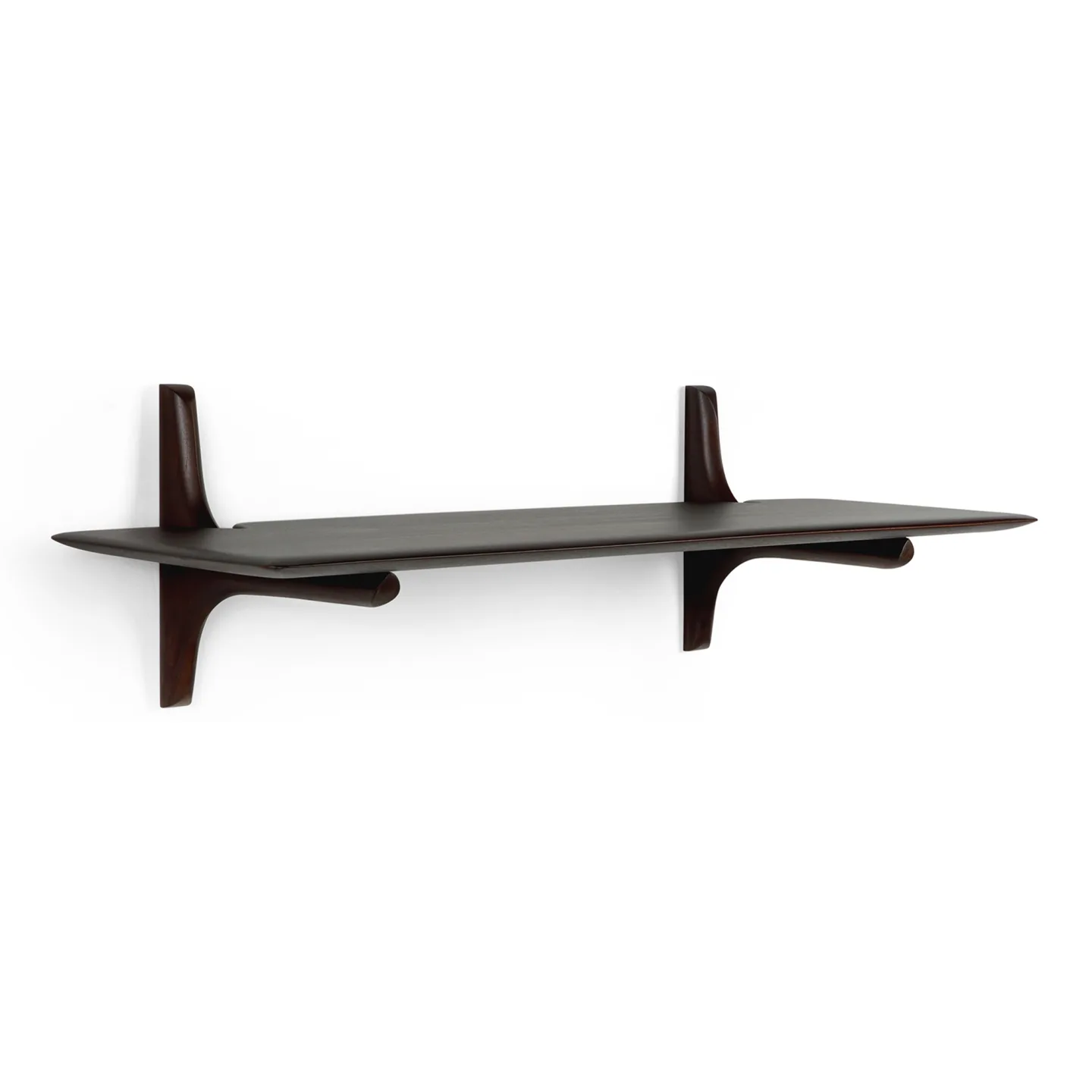 Ethnicraft - Pi Wall Shelf - Varnished Mahogany - Dark Brown - 1 Shelf 100 x 35 x 28 - Hyllor & Hyllsystem - Alain Van Havre - Träfärgad - Trä