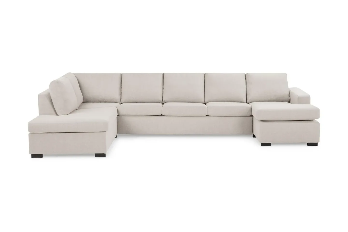 Crazy 5-sits Vänstervänd U-formad X-Large Soffa med Divan och Schäslong i Tyg - Beige