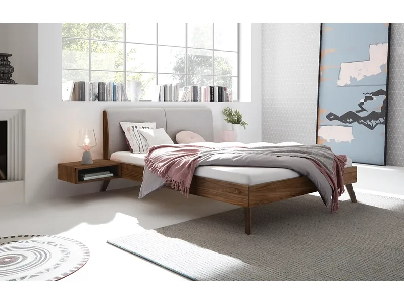 Bett SIMONE 160x200cm massives holz nussbaum