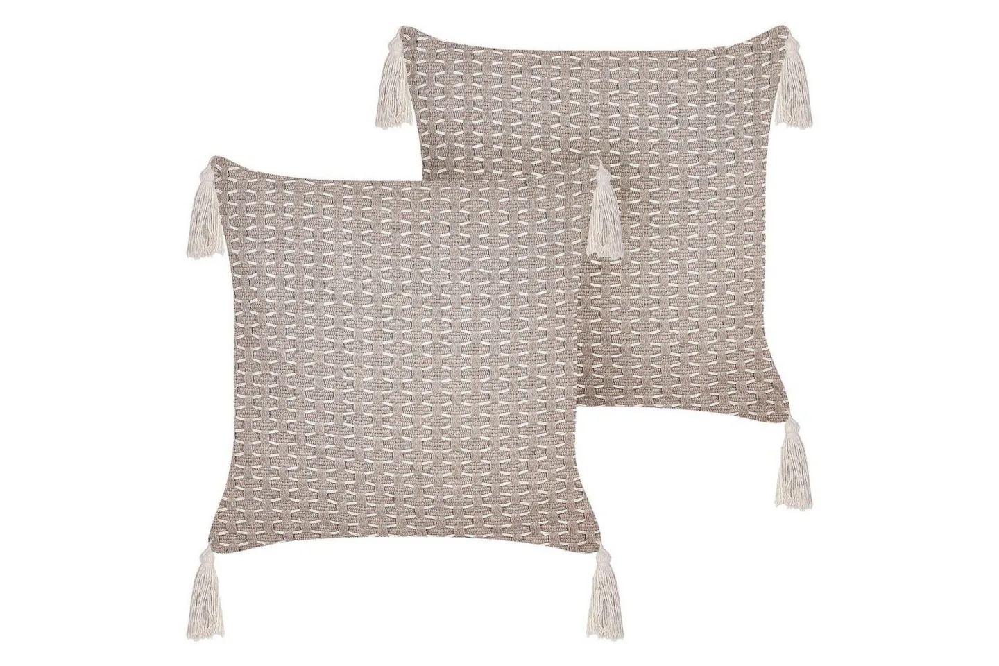 Prydnadskuddar Hakone set om 2 Taupe, Fyrkantig - Taupe, Fyrkantig