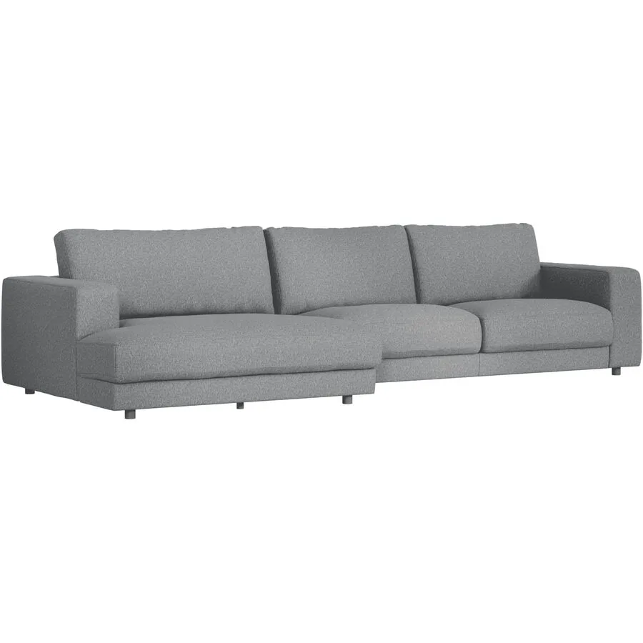 Ecksofa Ava Links Bezug: 100% Polyester grey B 350 T 150 cm - Möbel Konfigurator: Traummöbel individuell zusammenstellen
