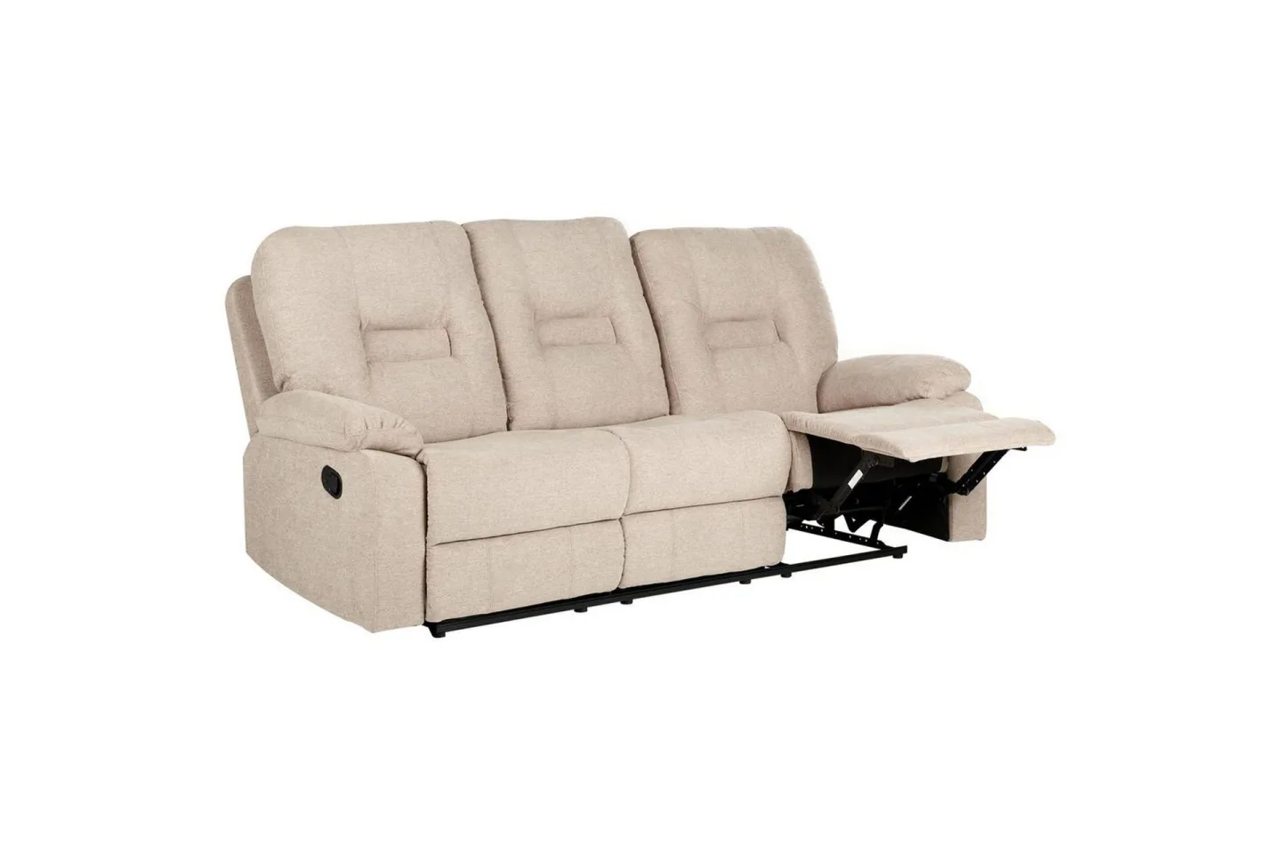 3-sits Reclinersoffa manuell Delia - Beige, svart