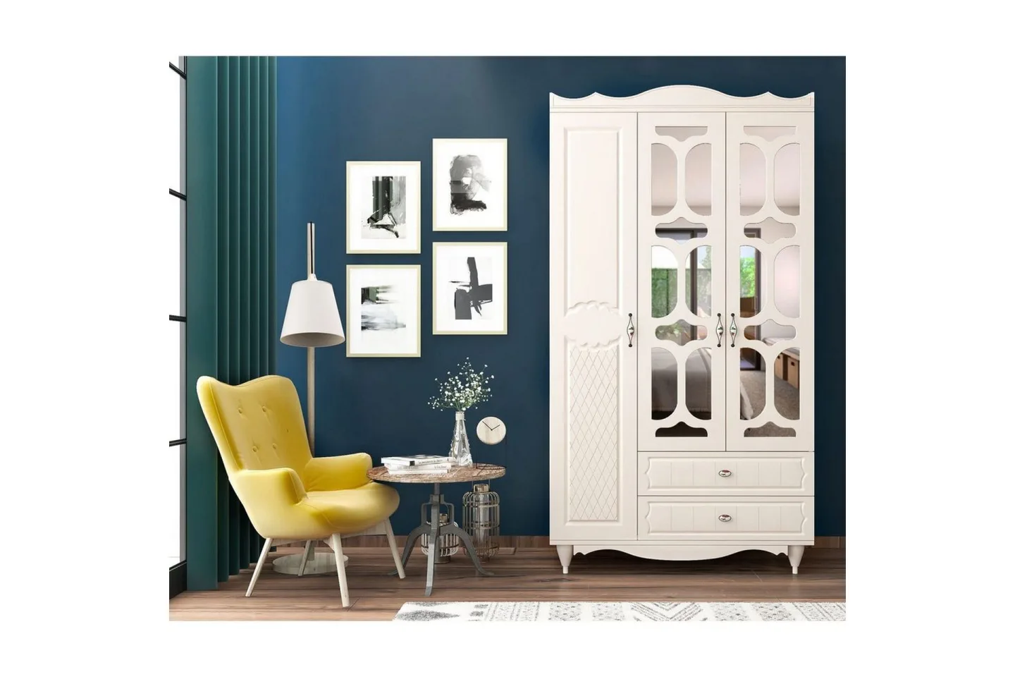 Noric Garderob 105x190 cm - Matt Vit