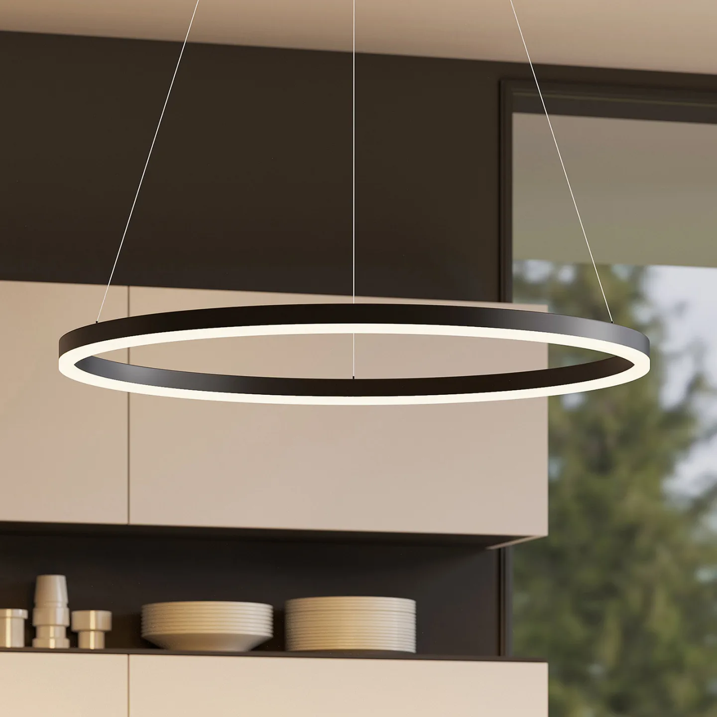 Albiona Pendelleuchte Ø80 Black/White - Arcchio - Küche - Modern - Metall - Einflammig