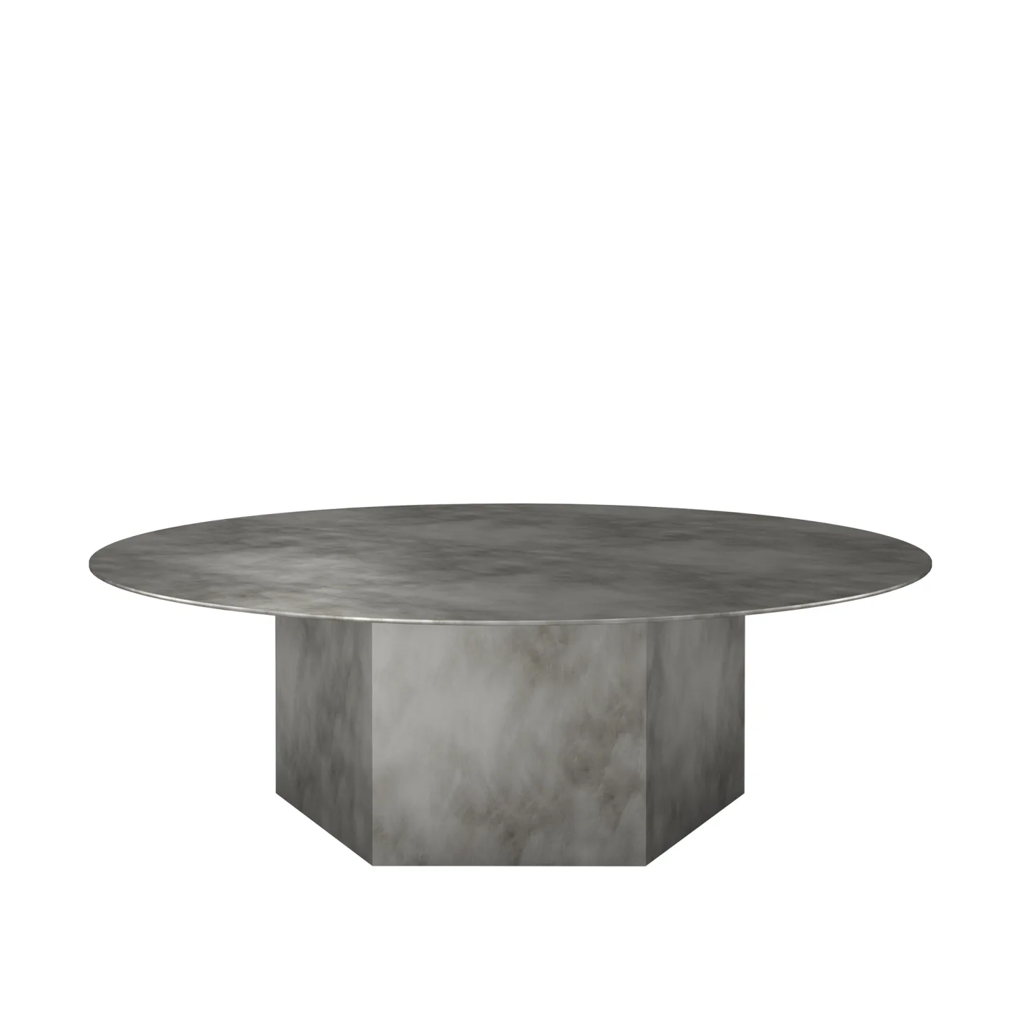 Gubi - Epic Coffee Table Round Ø110 Steel, Misty Gray - Soffbord - GamFratesi - Grå - Metall