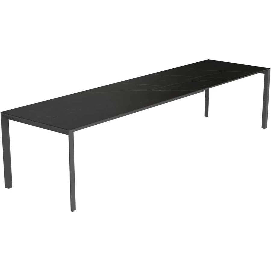 Gartentisch ausziehbar Tropea Schwarz matt / Kelya Mineralkeramik/Stahl pulverbeschichtet B 220 T 90 cm - Möbel Konfigurator: Traummöbel individuell