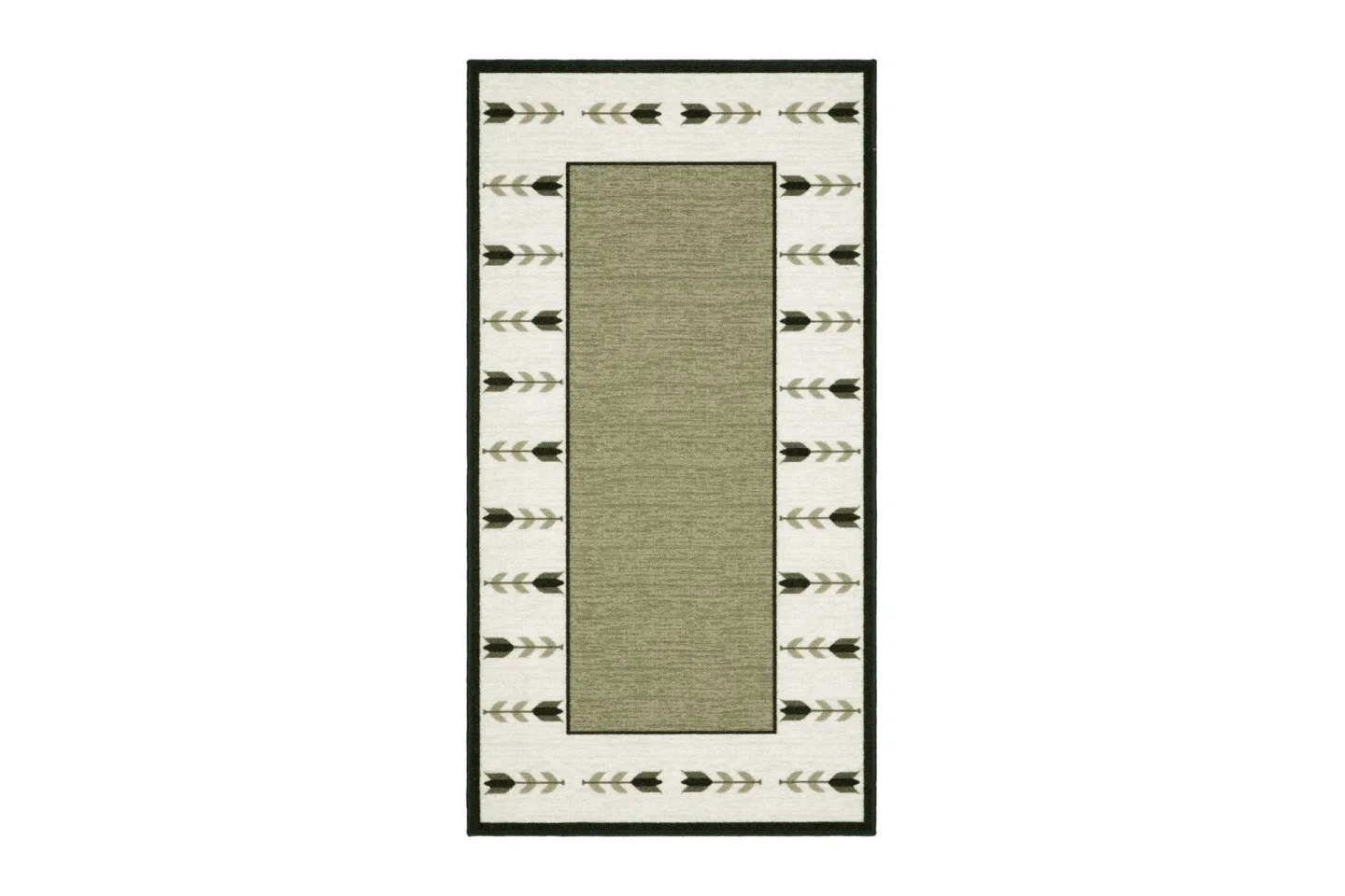 Tulpan Flatvävd Matta 80x150 cm - Grön