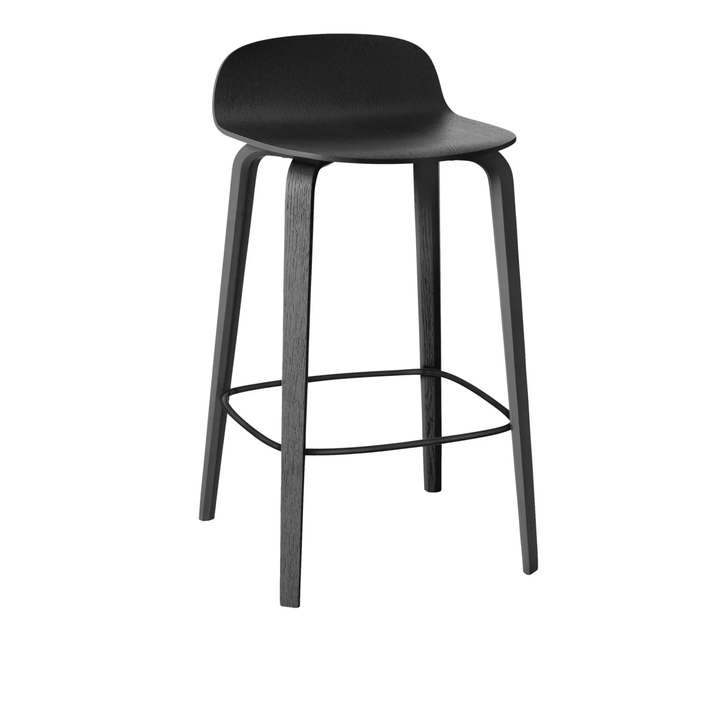Muuto - Visu Bar Stool, 65 cm, Black - Barstolar - Mika Tolvanen - Svart - Trä