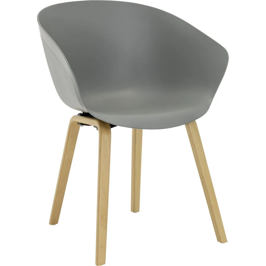 Schalenstuhl Dina Grau Holz/Kunststoff 58.5 cm