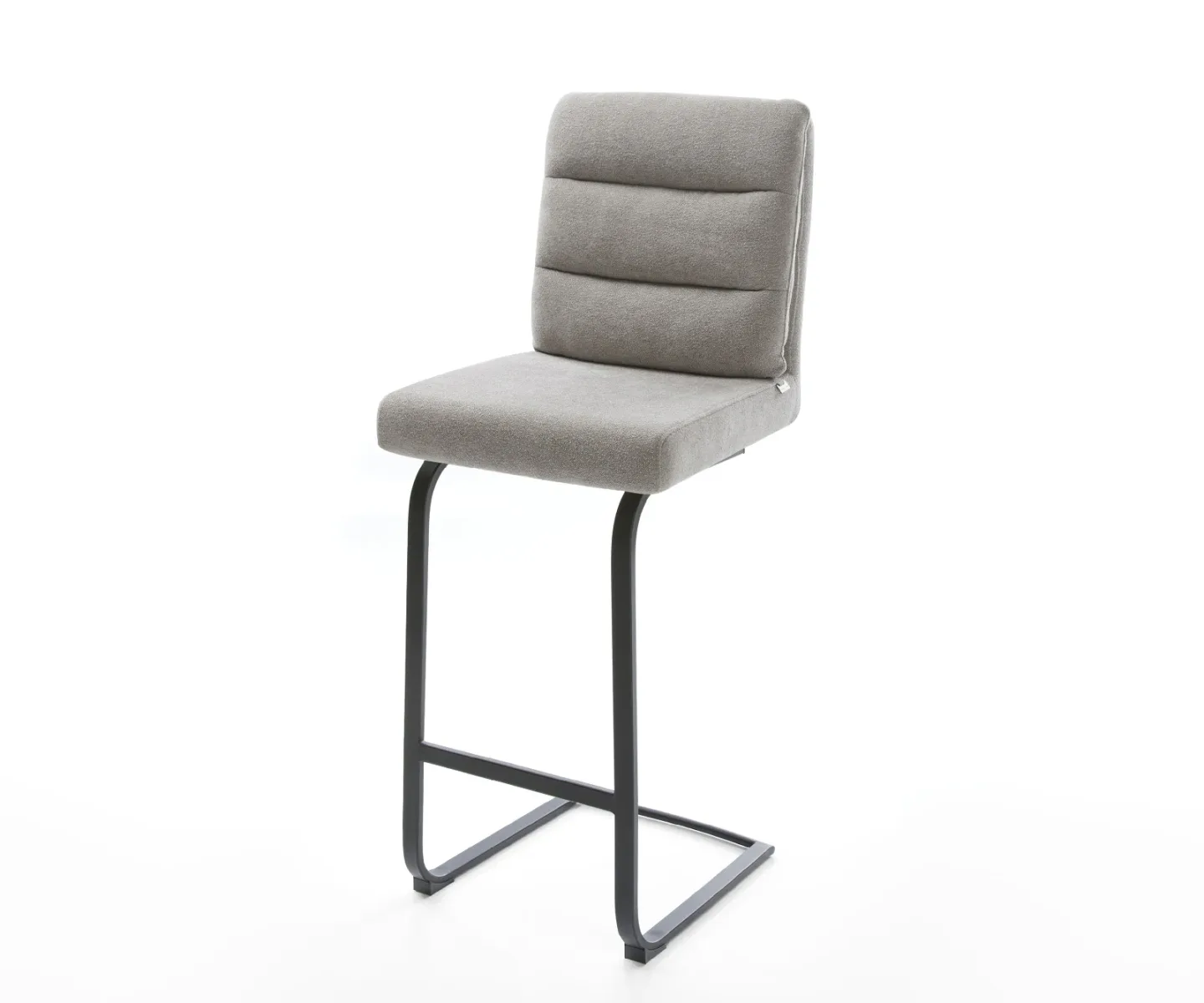 Barstuhl Pela-Flex Strukturstoff Soft Grau Freischwinger Flach Metall Schwarz