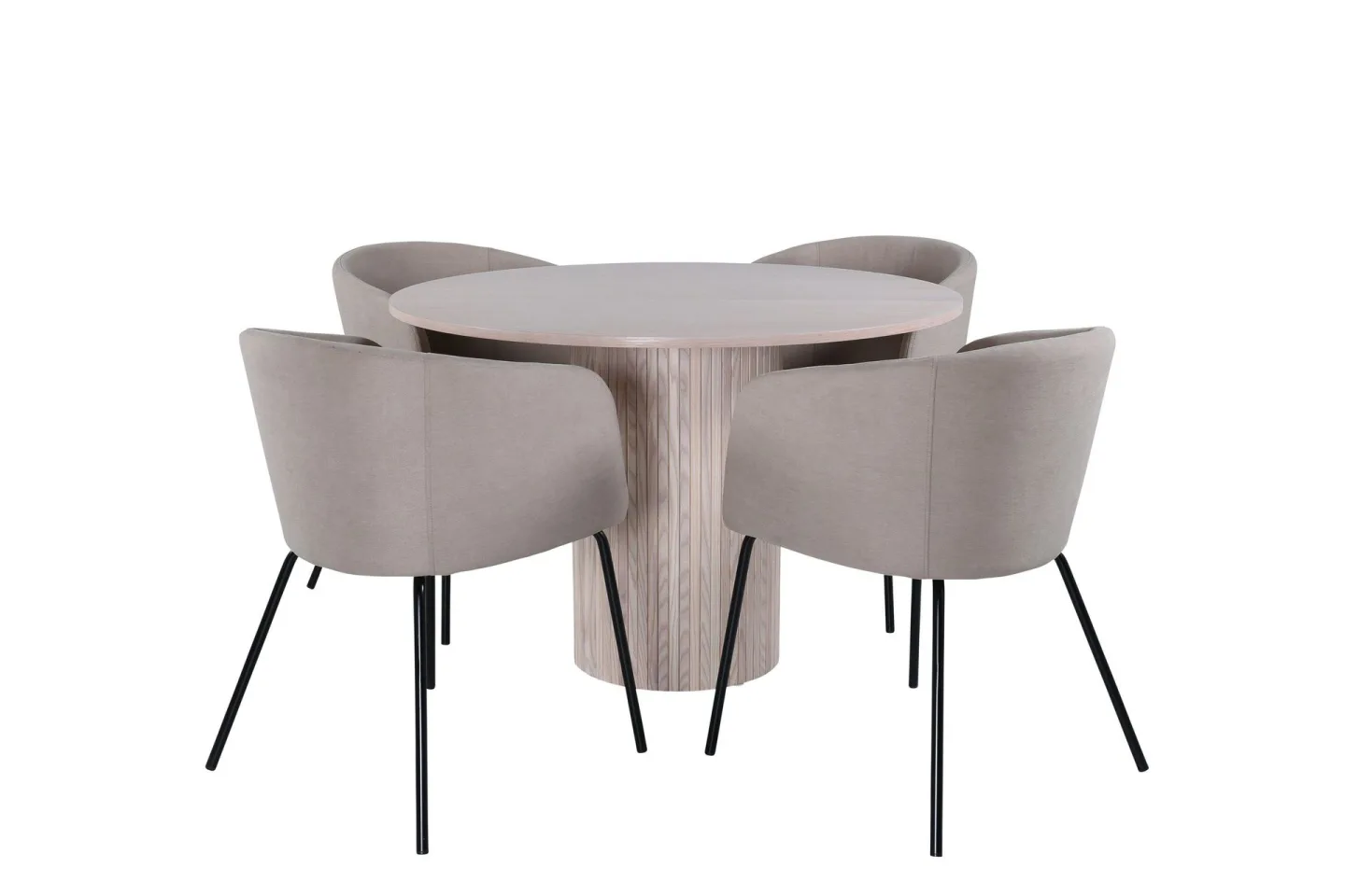 Bianca Matgrupp 110 cm Rund med 4 Berit stolar - Beige