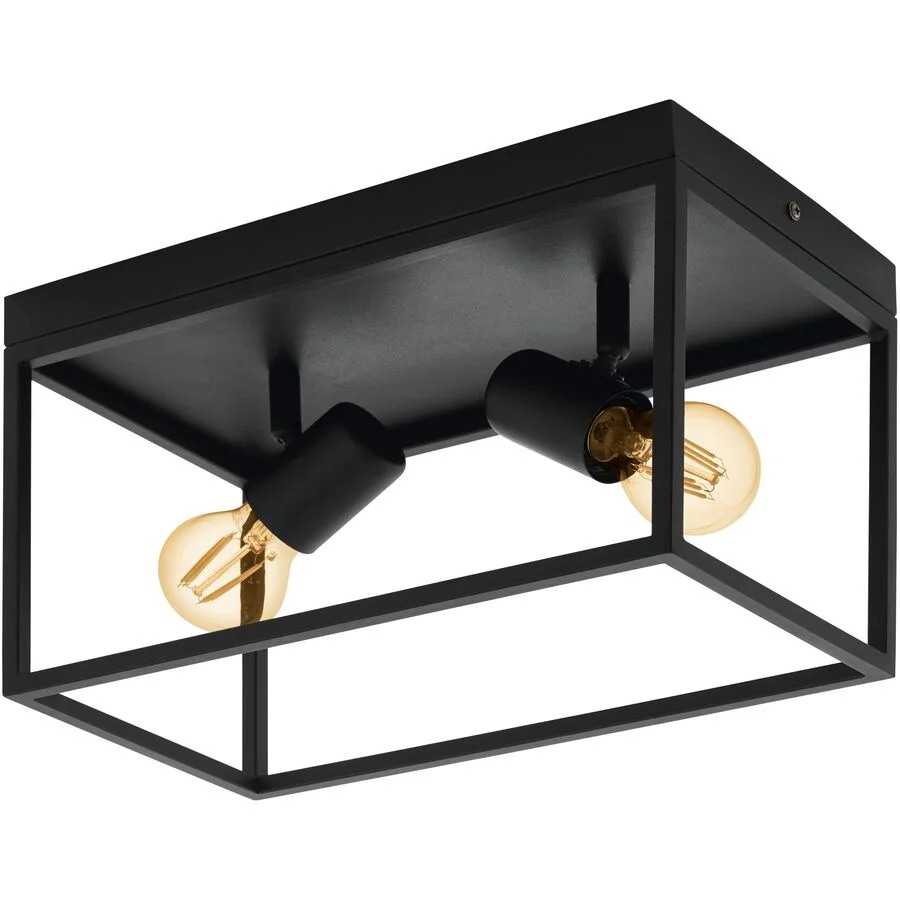 Eglo Deckenlampe Silentina Schwarz Stahl 18 cm 20.5 cm