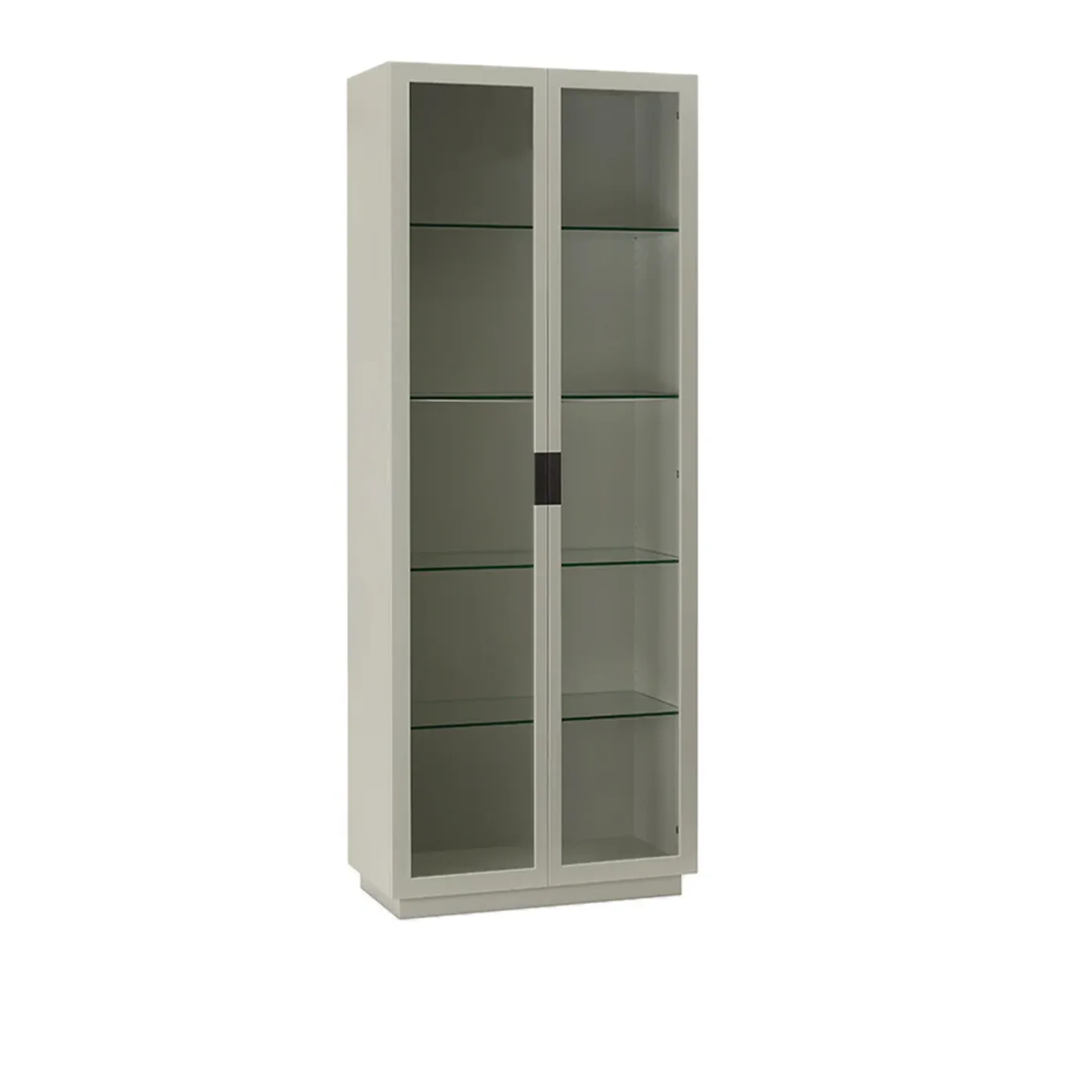 Asplund - Frame XL Glass Doors - Light Grey / Black Leather - Skåp och vitrinskåp - Anya Sebton & Eva Lilja Löwenhielm 2011 - Grå - Glas/Läder