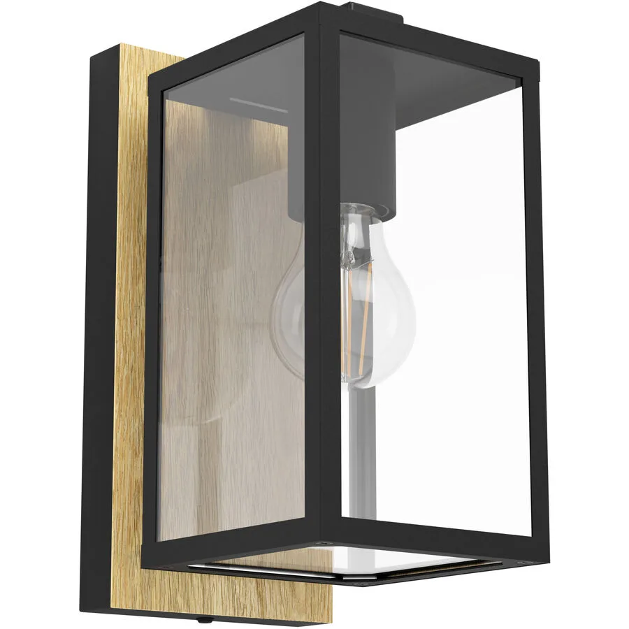 Eglo Wandlampe aussen Budrone Braun/Schwarz Stahl 27 cm