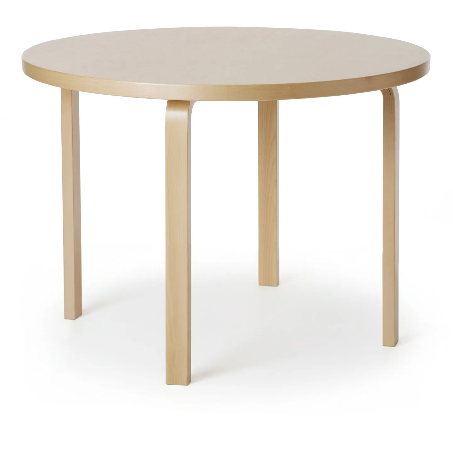Artek - Aalto Bord 90A, Björkfanér, Klarlackad - Matbord - Alvar Aalto - Träfärgad - Trä