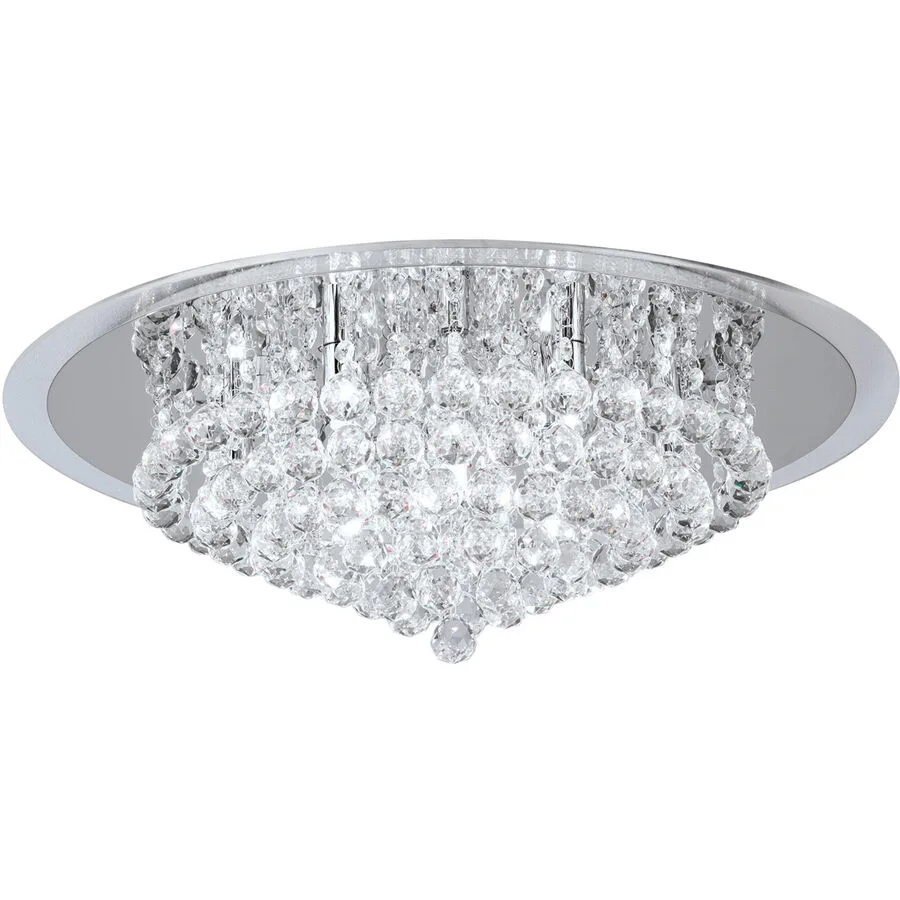 Briamond Deckenlampe Gloria Grau Stahl/Kristall 62 cm 21 cm - Farbe: chrom - Material: Stahl/ K9 Kristall