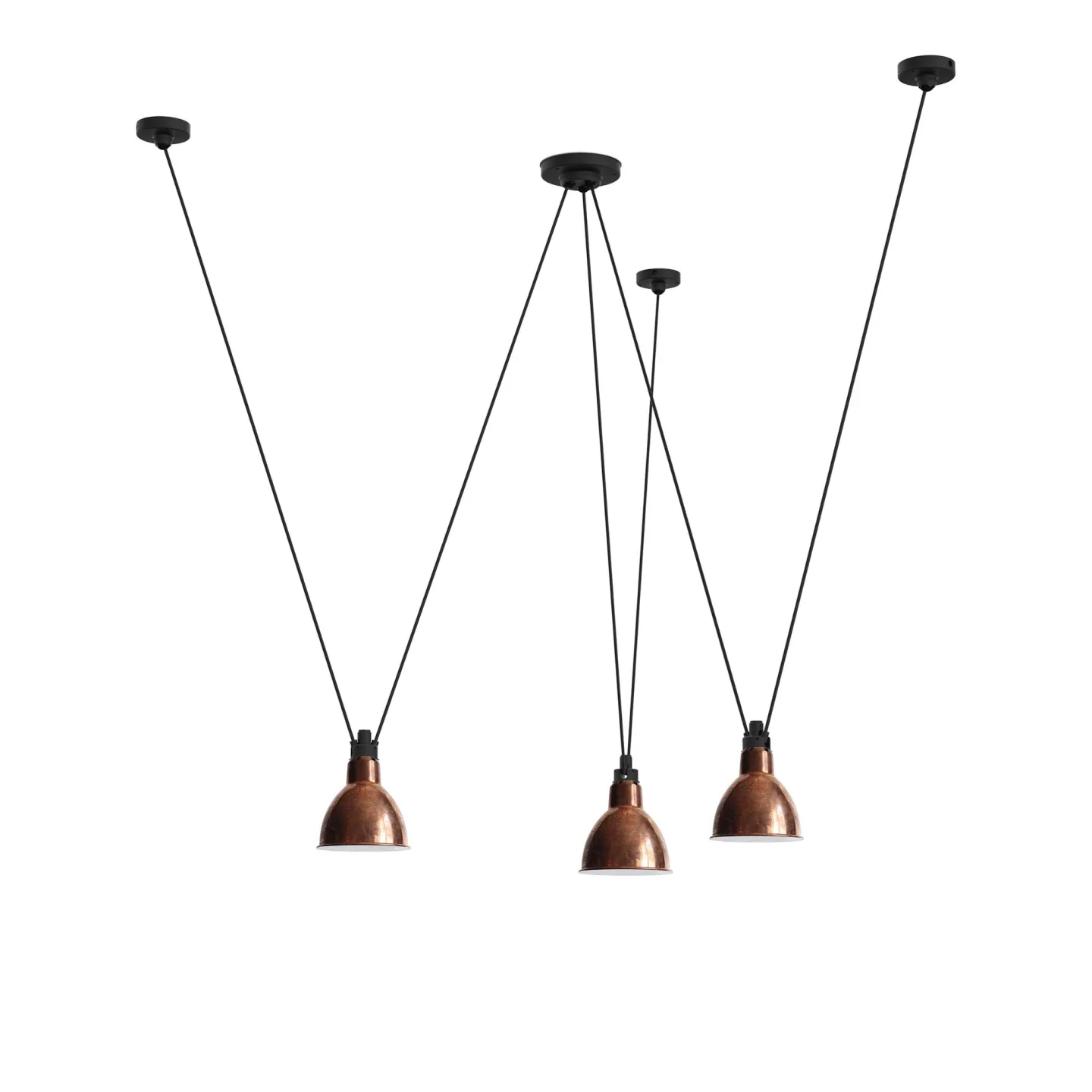 DCWéditions - Les Acrobates De Gras 325 L Round Raw Copper/White Inside - Pendellampor - Bernard-Albin Gras - Koppar