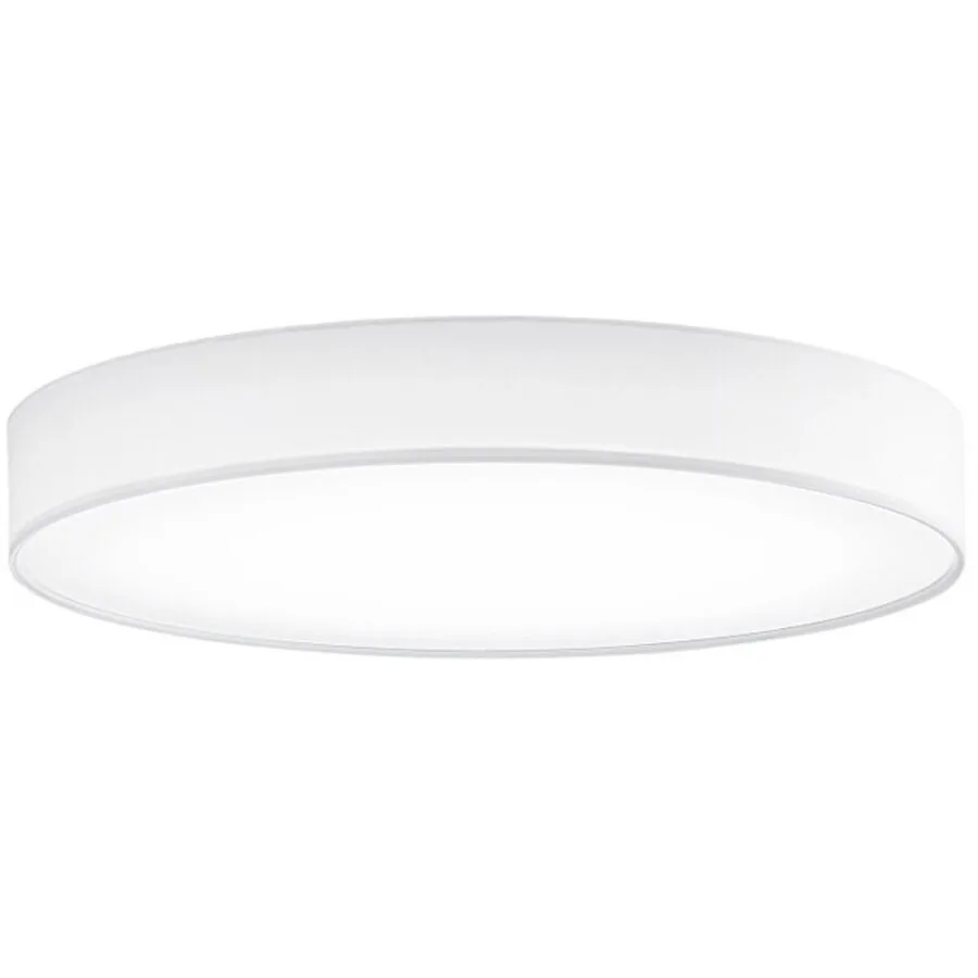 Deckenlampe Noad Weiss Metall/Stoff 60 cm 10 cm - Farbe: reinweiss - LED - Lichtfarbe: Warmweiss - Material: Metall/ Stoff - Deckenlampe- LED