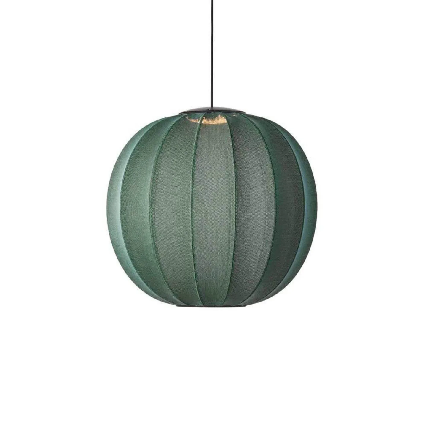 Knit-Wit 60 Round LED-Hängelampe, grün, Ø60cm - Made By Hand - Schlafzimmer - Stoff / Textil