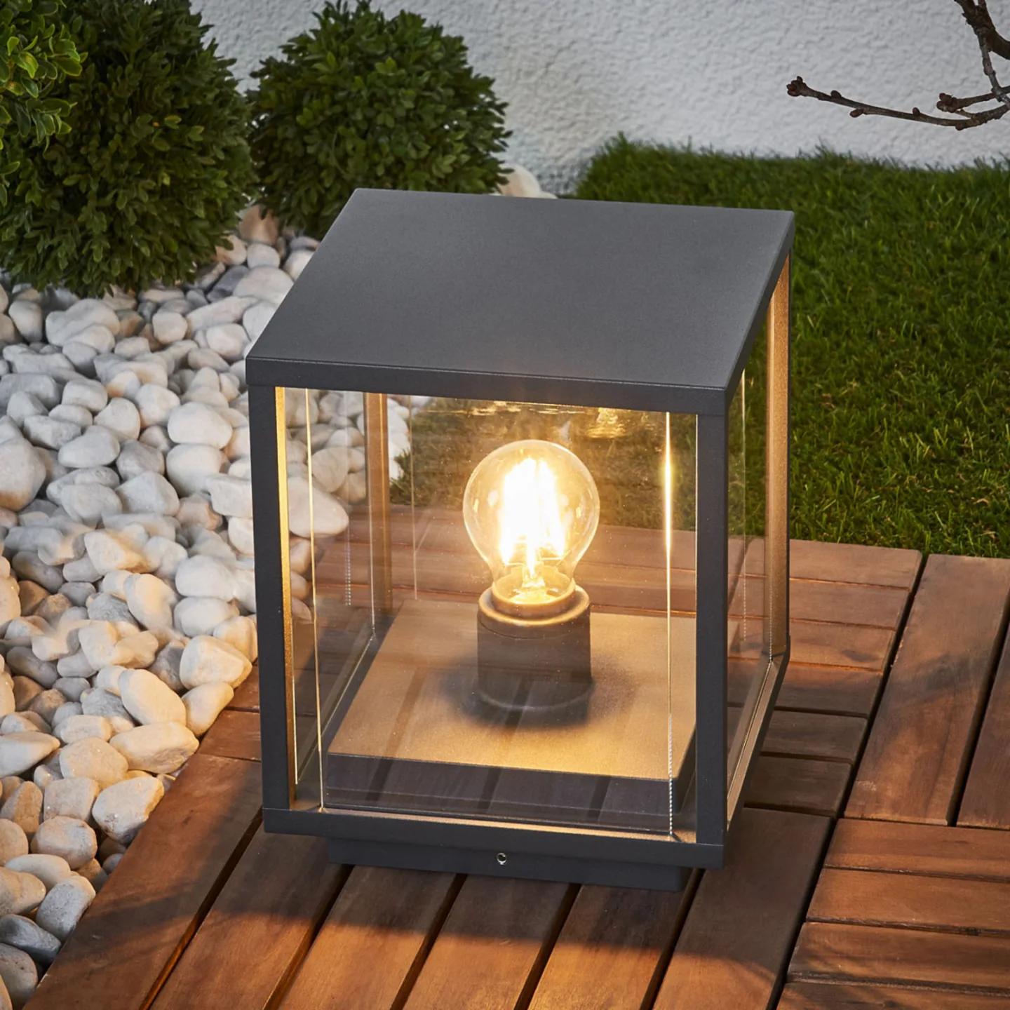 Annalea udendørs havelampe H20 mørkegrå/klar - Lucande - Terrasse - Moderne - Metal - Med én lyskilde